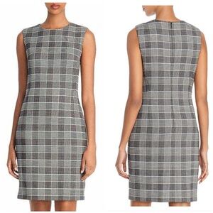Theory Glen Plaid Sleeveless Viscose‎ Wool Sheath Dress Size 12